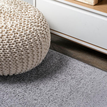Haze Solid Low-pile Area Rug Gray